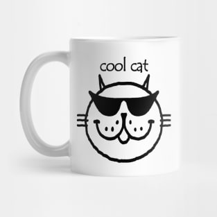 cool cat (black outline) Mug